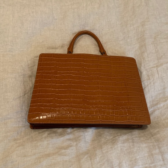 Brown Italian leather structured purse - Picture 2 of 14